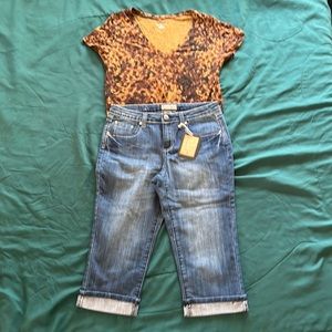 Earl Jeans Embellished Capri Jeans size 6